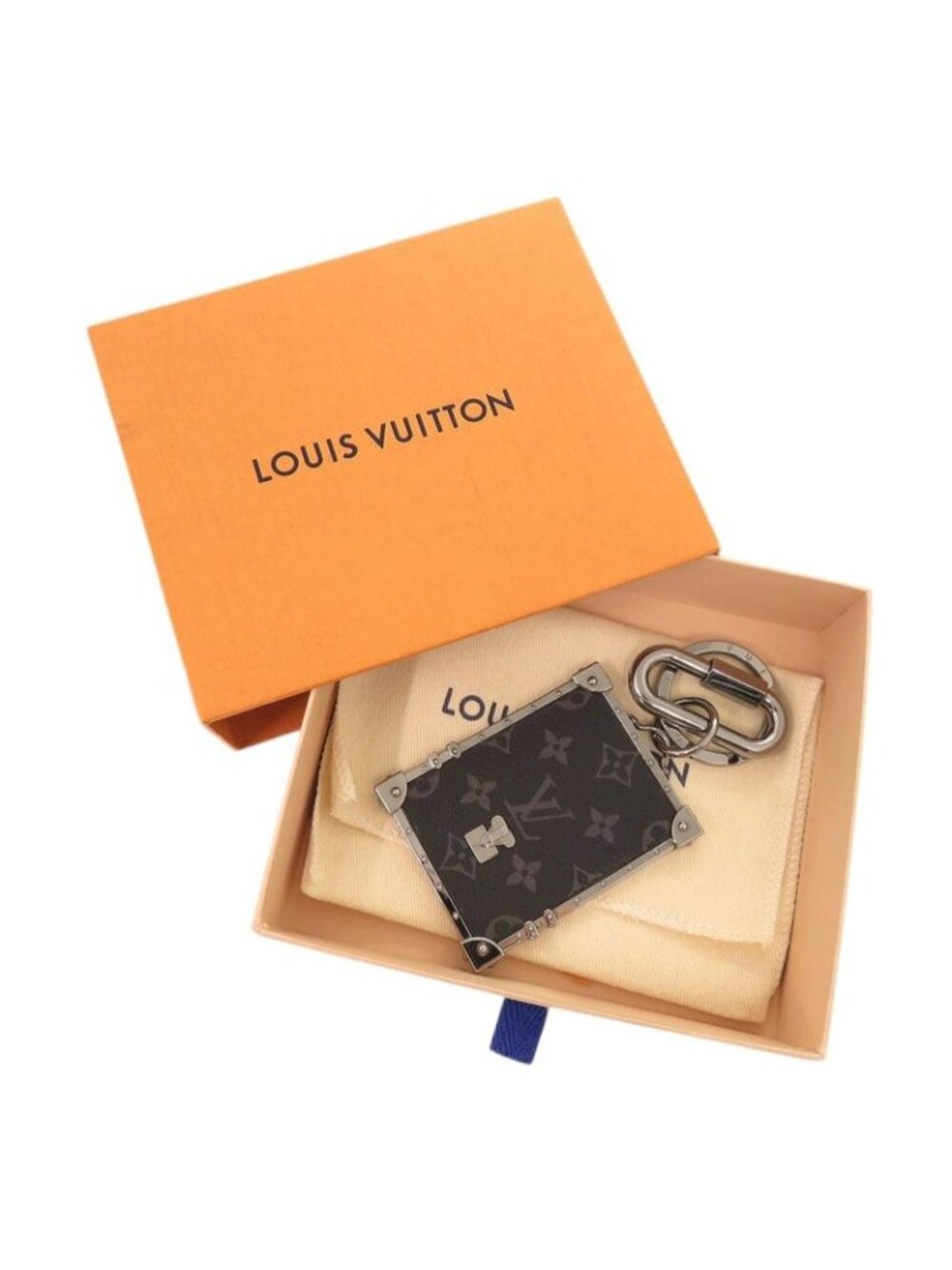 Louis Vuitton Porte Cles Mini Trunk Monogram Eclipse Metal Black - Picture 2 of 9